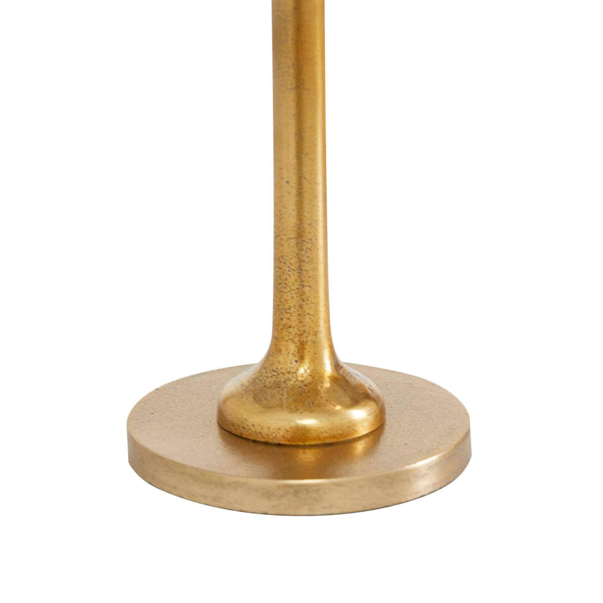 Set of 3 Gold Aluminum Glam Candle Holder, 4" x 5" x 10"